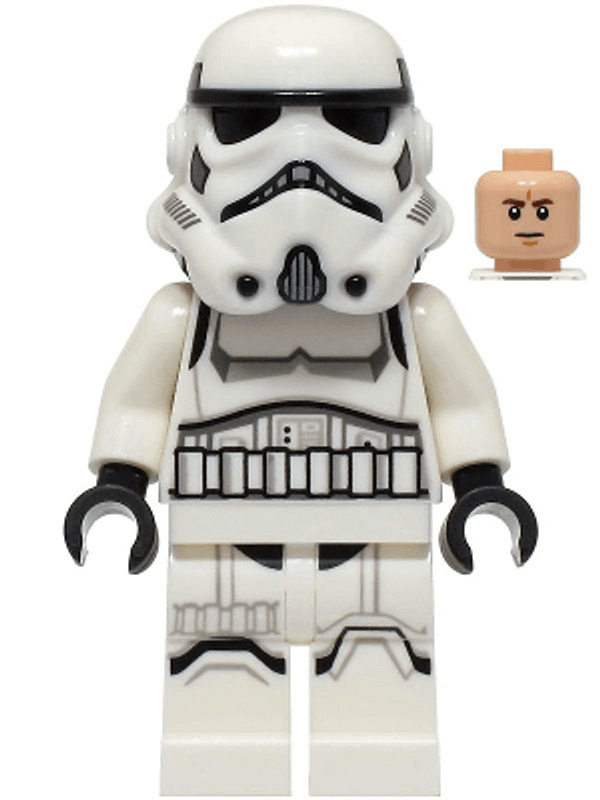 Imperial Stormtrooper - Male, Dual Molded Helmet with Light Bluish Gray Panels on Back, Shoulder Belts, Light Nougat Head